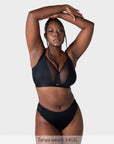 Flawless Full Cup Plunge Nursing Bra - Black