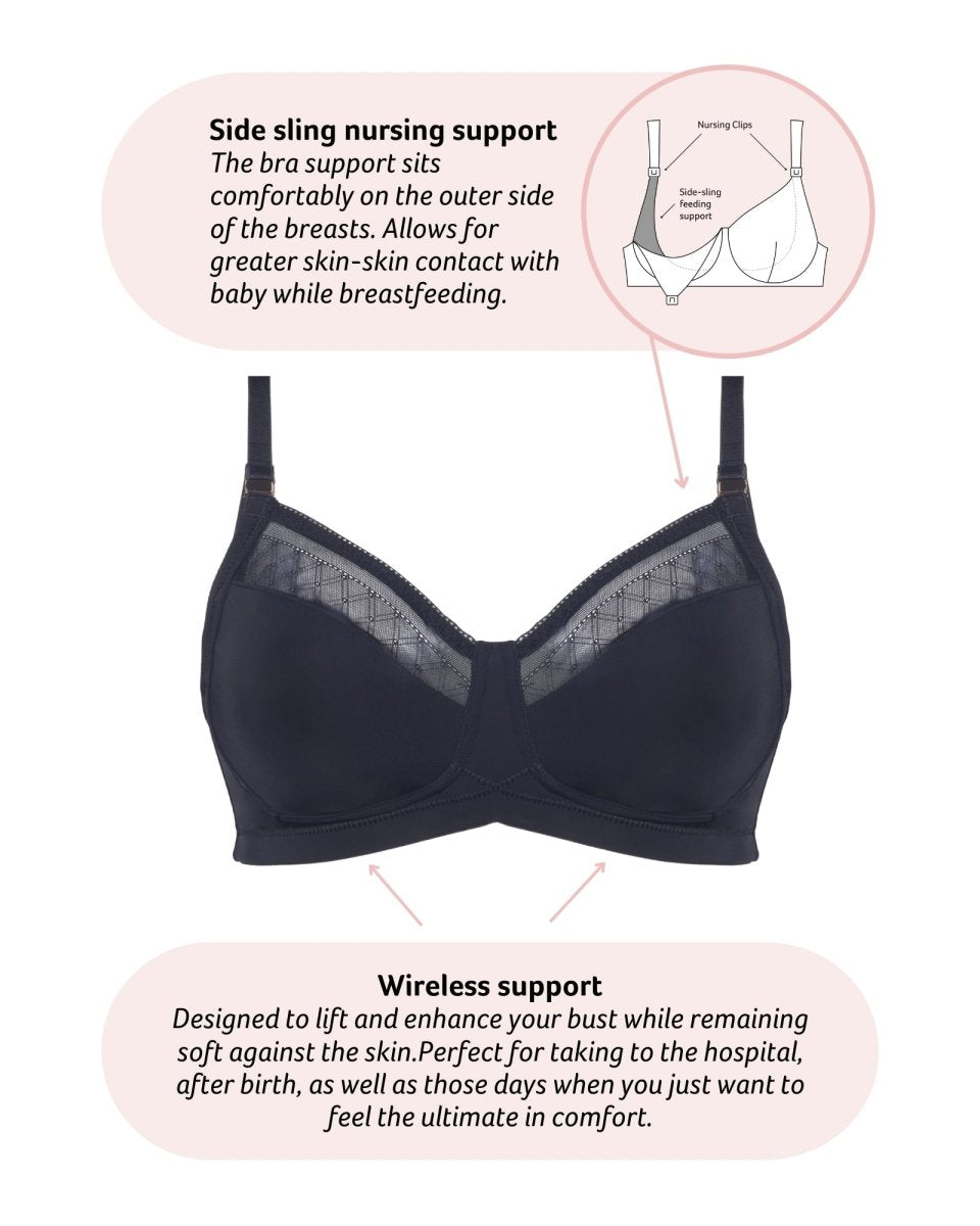 Lunar Eclipse Full Cup Nursing Bra - Black