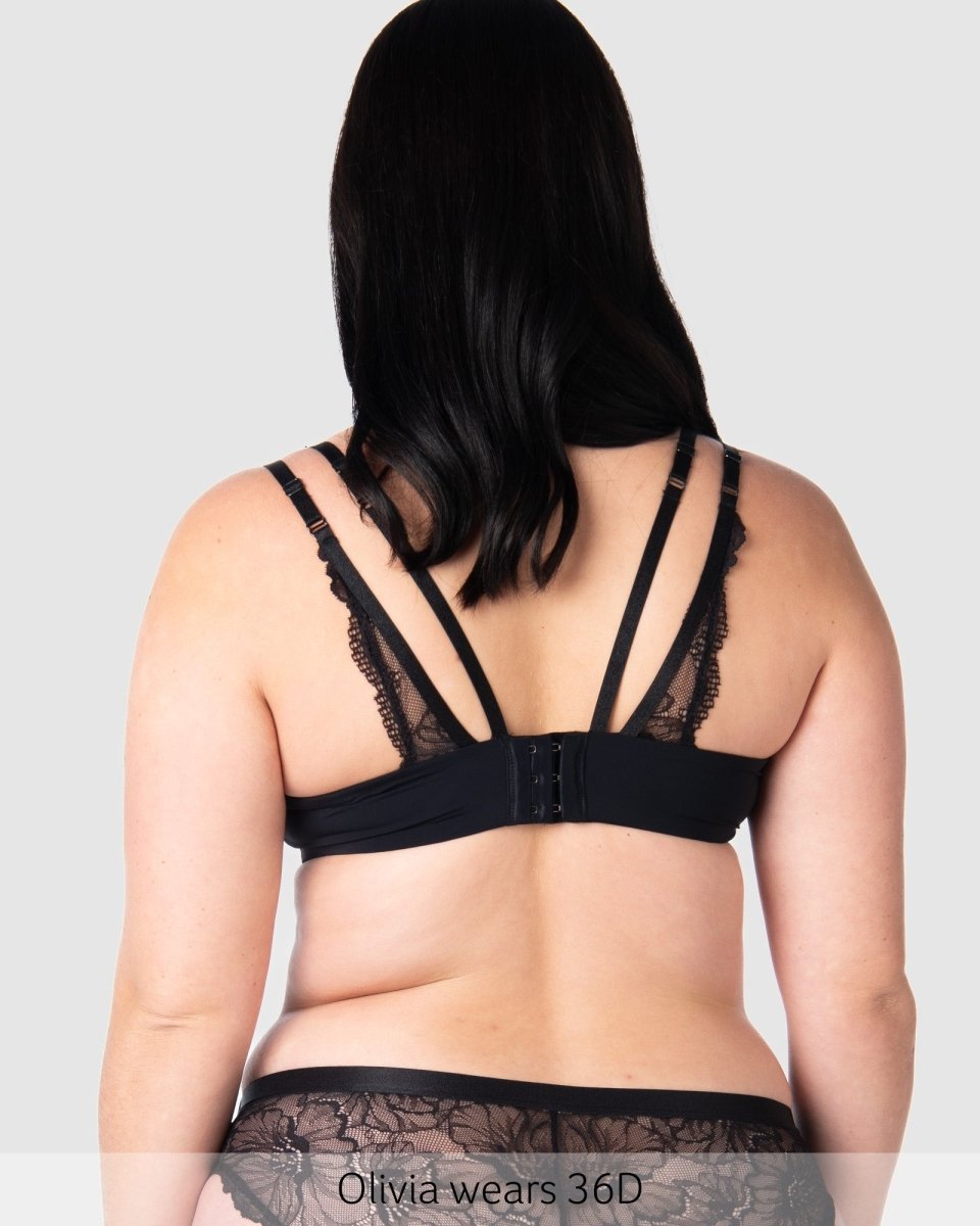 True Luxe Plunge Nursing Bra - Black