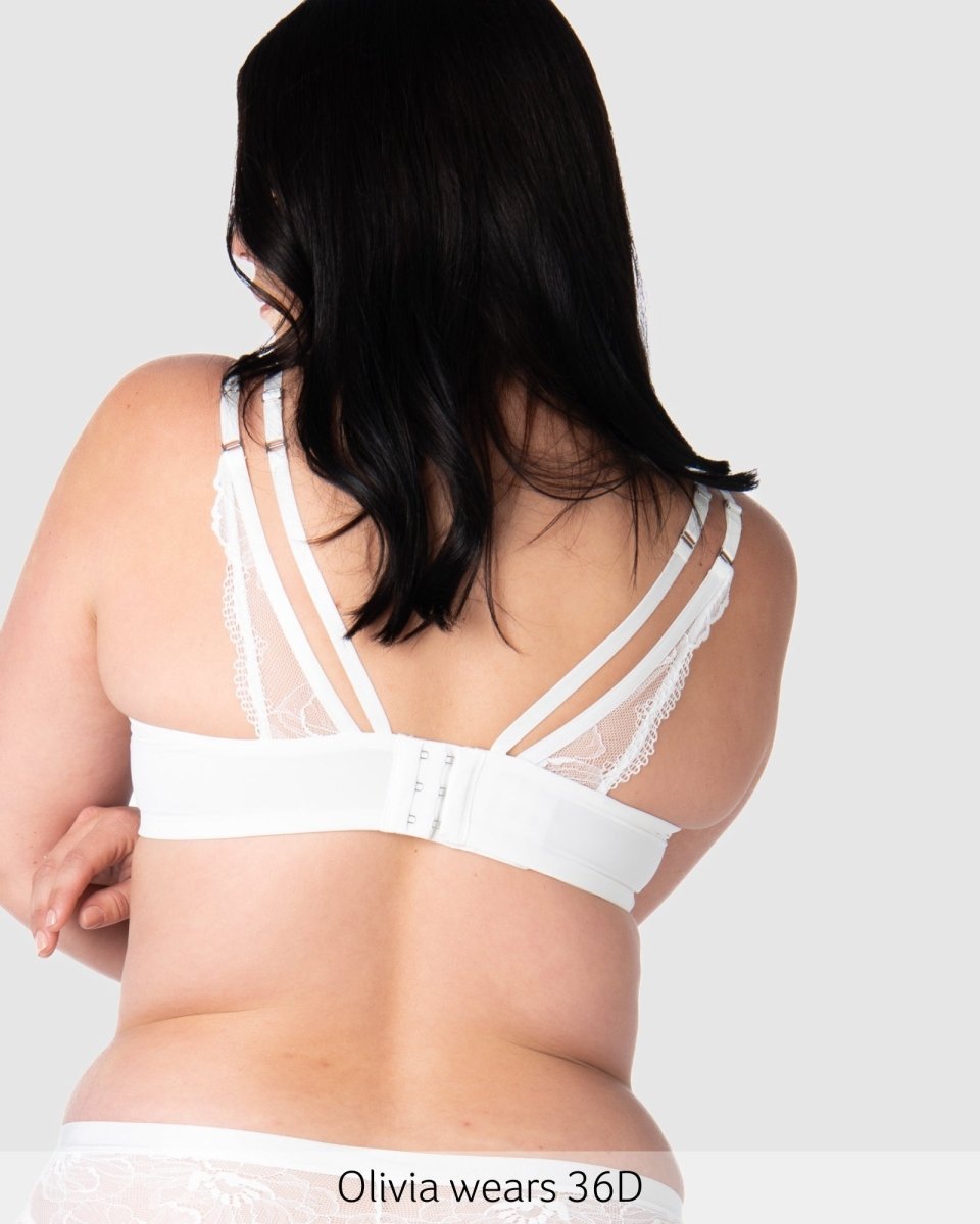 True Luxe Plunge Nursing Bra - White
