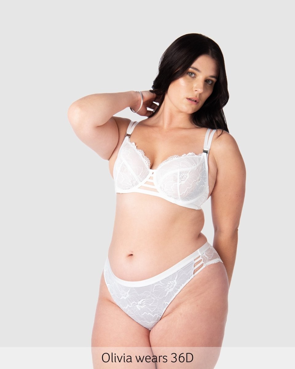 True Luxe Plunge Nursing Bra - White