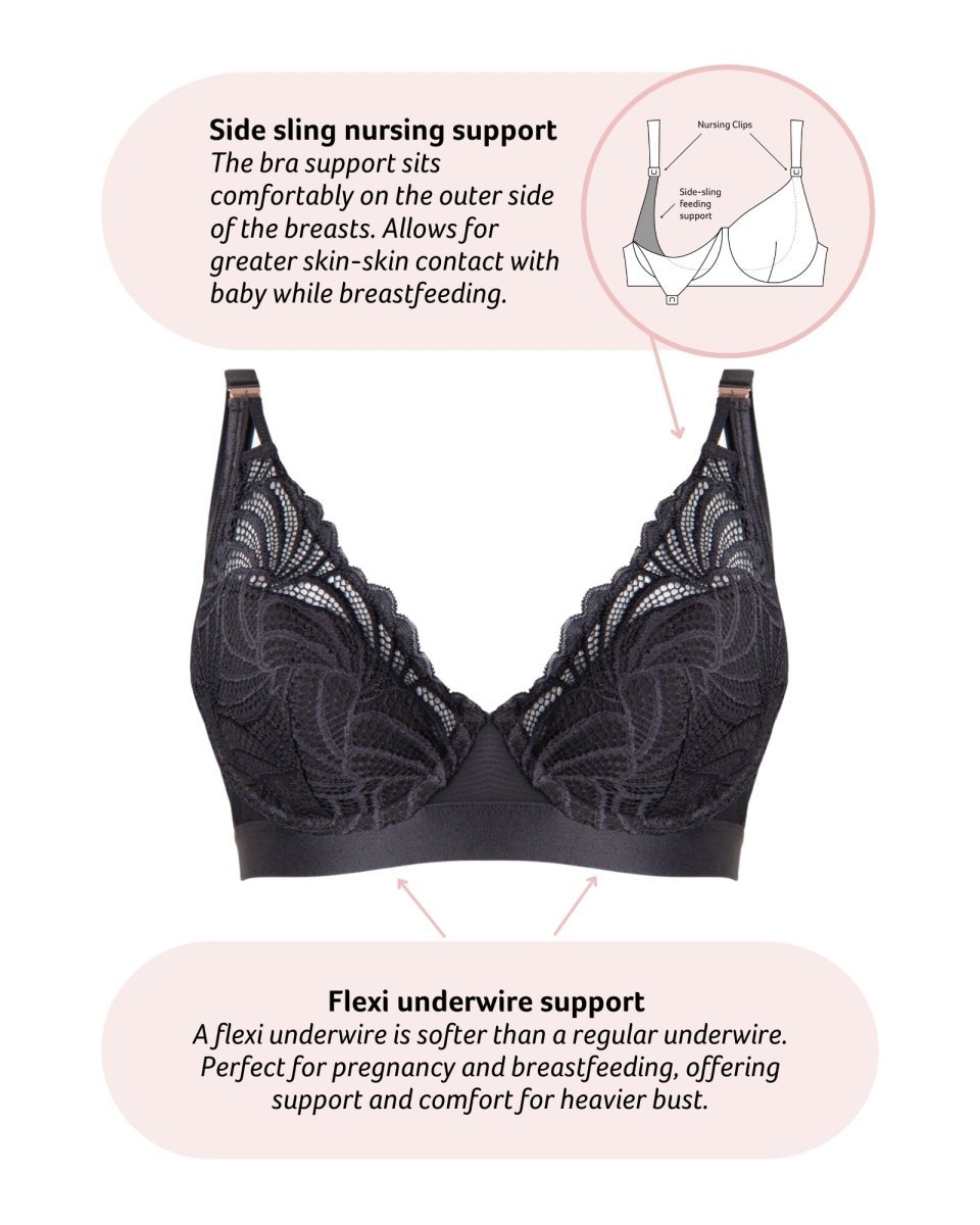 Warrior Plunge 2.0 Nursing Bra - Black