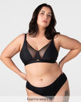 Flawless Full Cup Plunge Nursing Bra - Black