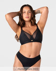 Flawless Full Cup Plunge Nursing Bra - Black