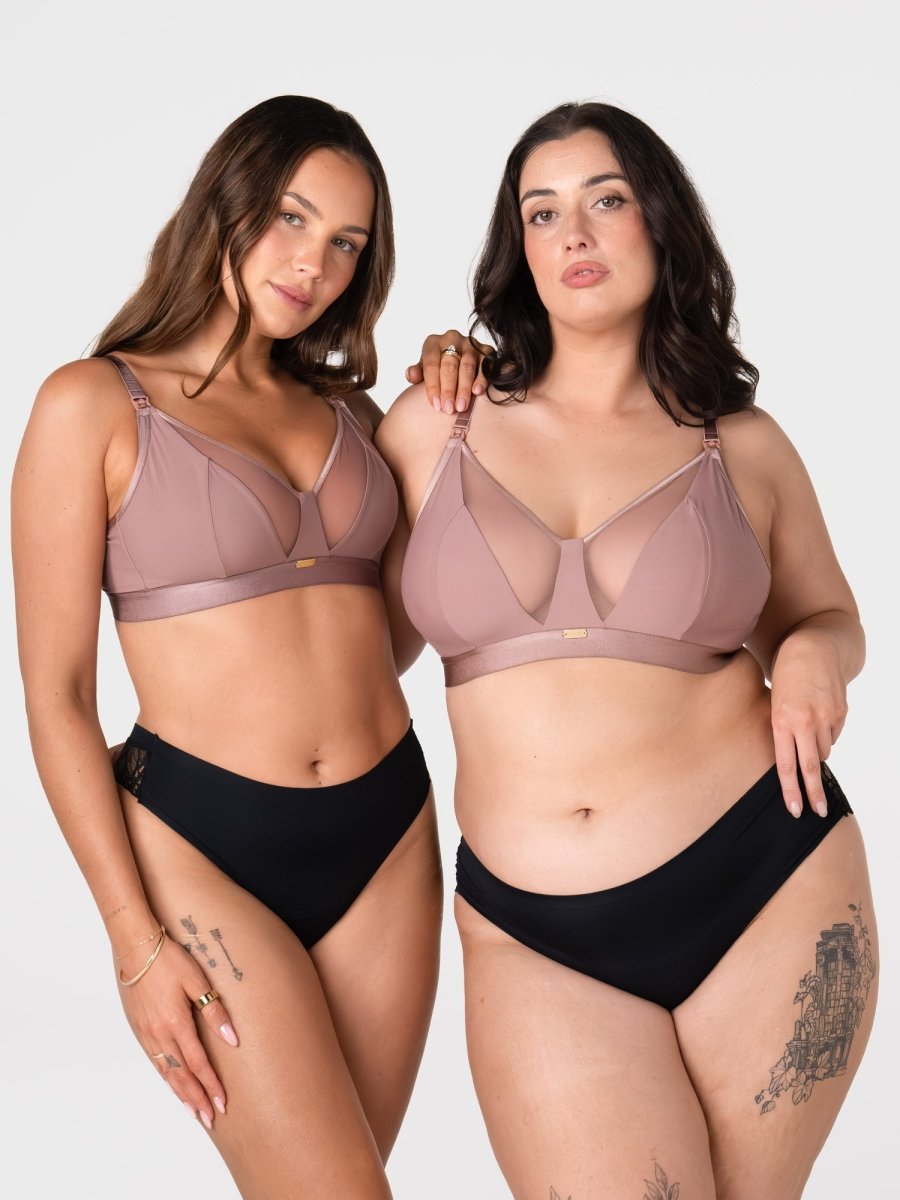 Flawless Full Cup Plunge Nursing Bra - Rose Dust