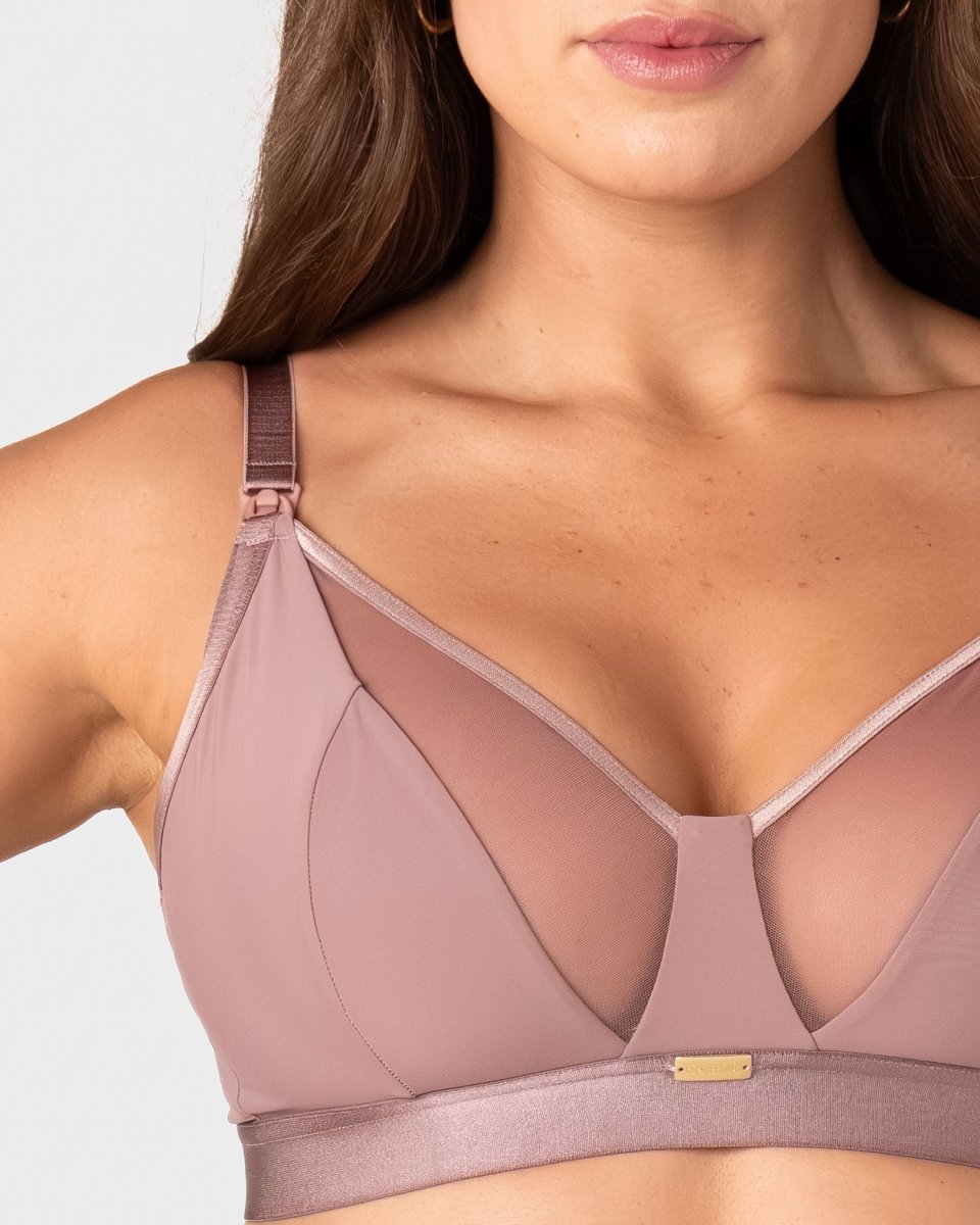 Flawless Full Cup Plunge Nursing Bra - Rose Dust