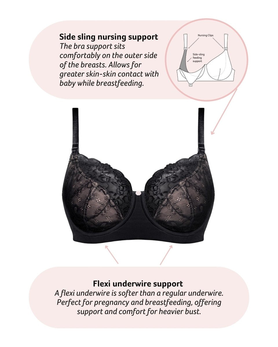 Temptation Full Cup Nursing Bra - Black