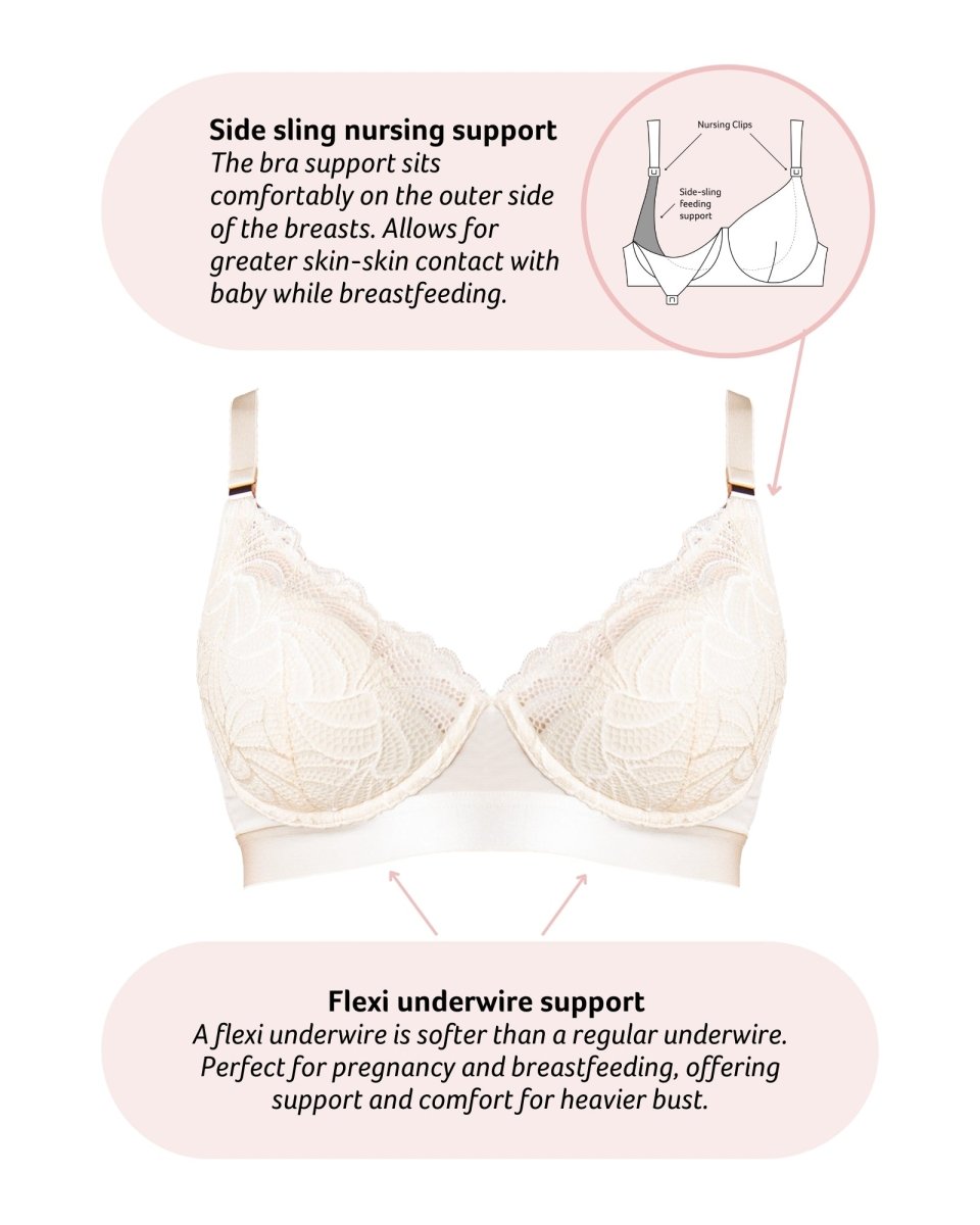 Warrior Low Plunge Nursing Bra - Ivory