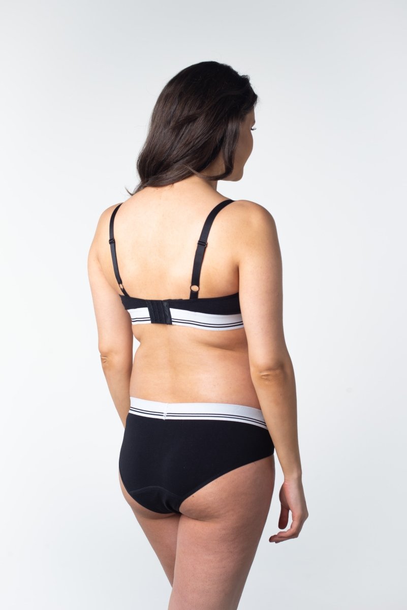 Icon Cotton Light Leakproof Bikini Brief - Black - Hotmilk Lingerie